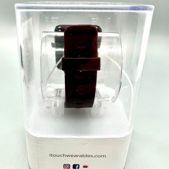 Touch Smartwatch Black Case Merlot Strap . iOS & Android  Compatible NWOT - Picture 4 of 5